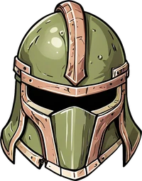 Bark helmet with moss trim